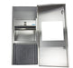 Open door view of Frost 415-C with towel dispenser and 9.5-liter waste bin