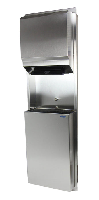 Frost 422-50A stainless steel control roll towel dispenser and 50L waste bin