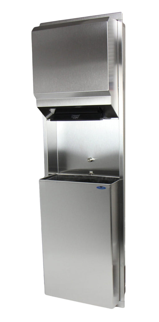Frost 422-50A stainless steel control roll towel dispenser and 50L waste bin