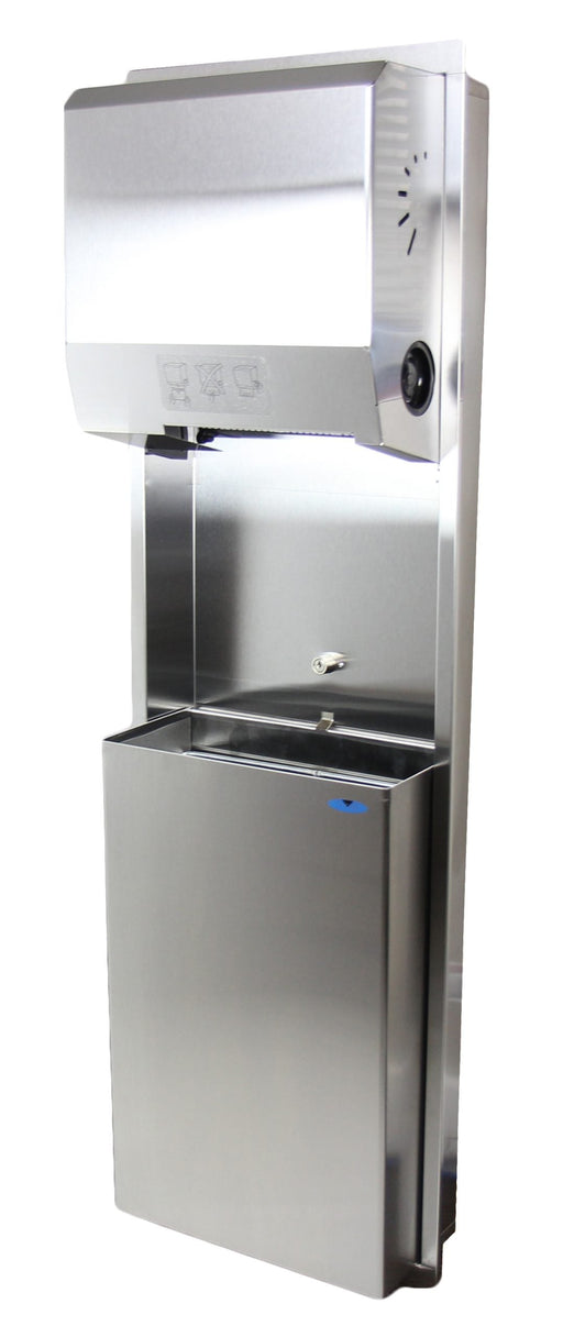 Frost 422-60A stainless steel touch-free towel dispenser and 50L waste bin