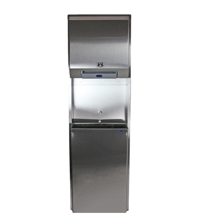 Frost 422-70A stainless steel hands-free towel dispenser and 50L waste bin