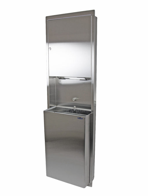 Frost 422 Series Stainless Steel Combination Paper Towel Dispenser & Waste Receptacle – Recessed & Surface Mounted Commercial Unit