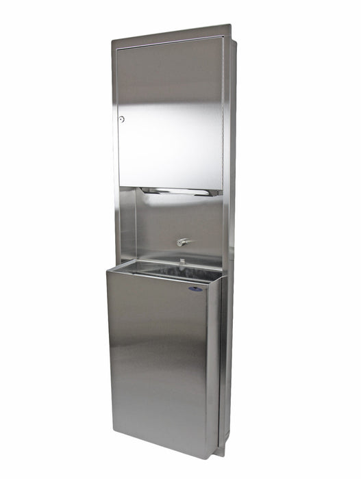 Frost 422 Series Stainless Steel Combination Paper Towel Dispenser & Waste Receptacle – Recessed & Surface Mounted Commercial Unit