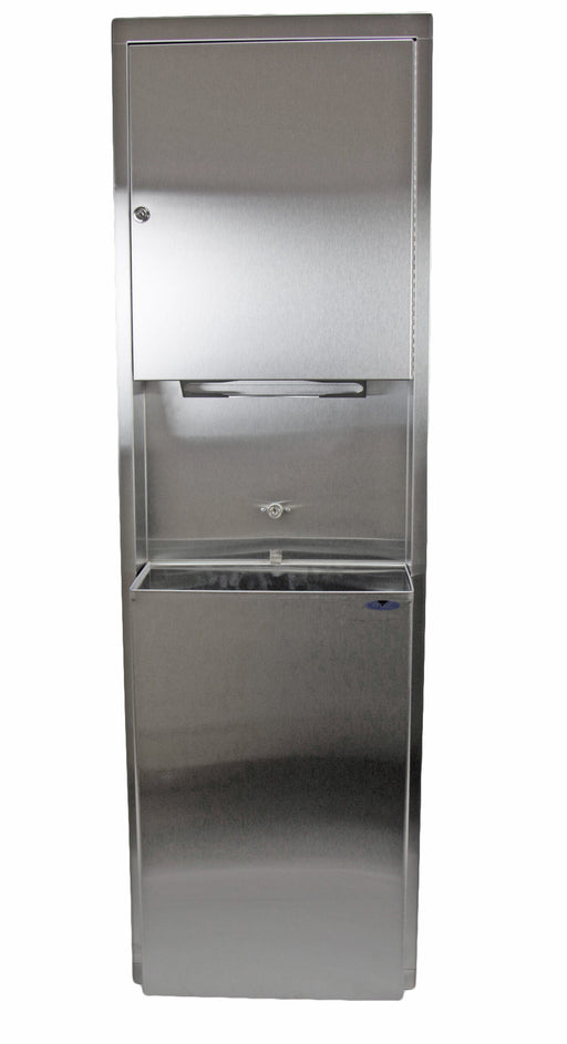 Frost 422 Series Stainless Steel Combination Paper Towel Dispenser & Waste Receptacle – Recessed & Surface Mounted Commercial Unit