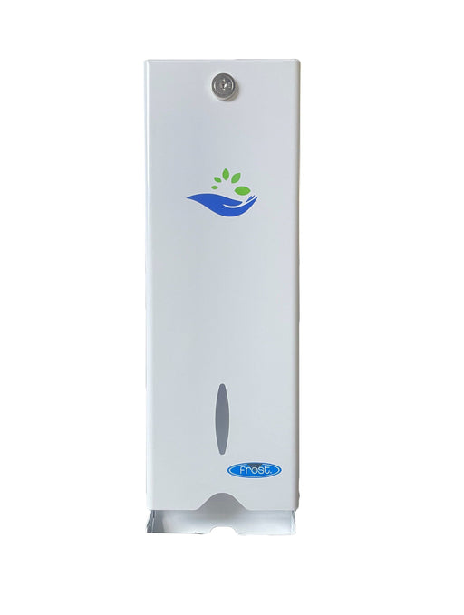 Frost 613 compact stainless steel surface-mounted free tampon dispenser for commercial restrooms, ADA-compliant