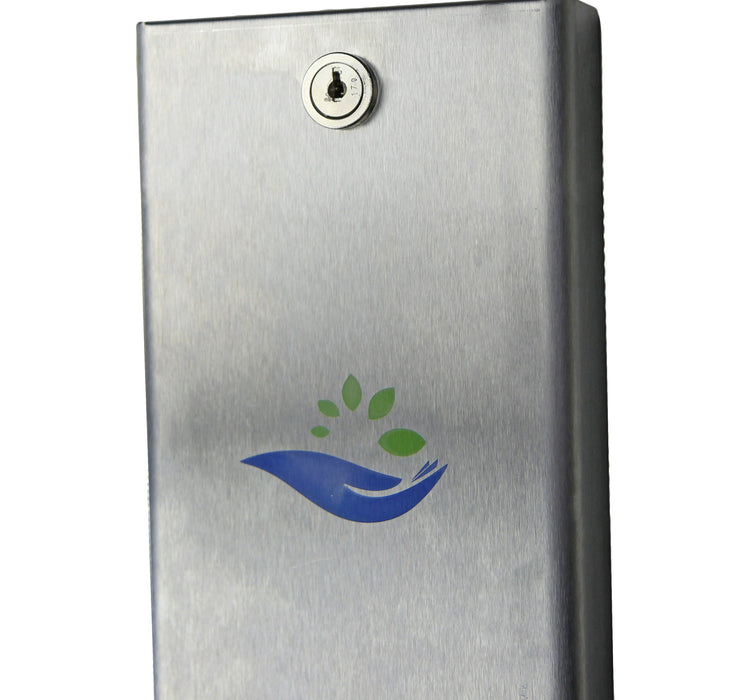 Frost 613-S slim stainless steel surface-mounted free tampon dispenser for commercial restrooms, ADA-compliant