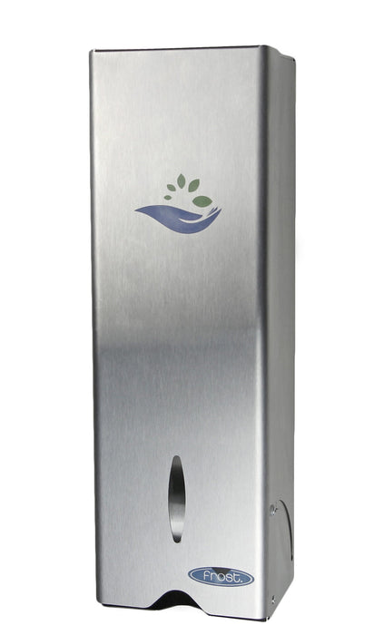 Frost 614-S slim stainless steel surface-mounted free napkin dispenser for commercial restrooms, ADA-compliant