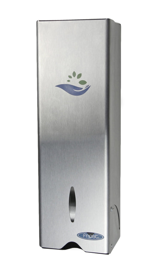 Frost 614-S slim stainless steel surface-mounted free napkin dispenser for commercial restrooms, ADA-compliant