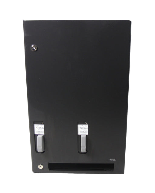 Frost 618-1-Free-BLK matte black stainless steel push-button free napkin/tampon dispenser, ADA-compliant