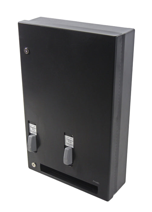 Frost 618-1-Free-BLK matte black stainless steel push-button free napkin/tampon dispenser, ADA-compliant