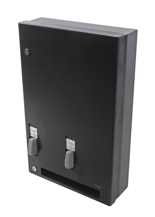 Frost 618-1-Free-BLK matte black stainless steel push-button free napkin/tampon dispenser, ADA-compliant