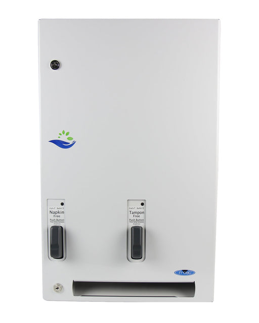 Frost 618-1-Free stainless steel push-button free napkin/tampon dispenser for commercial restrooms, ADA-compliant