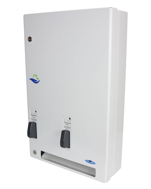 Frost 618-1-Free stainless steel push-button free napkin/tampon dispenser for commercial restrooms, ADA-compliant