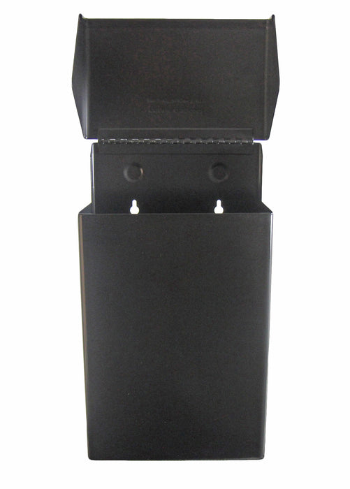 Frost 620-BLK matte black stainless steel surface-mounted napkin disposal unit for commercial restrooms, hygienic