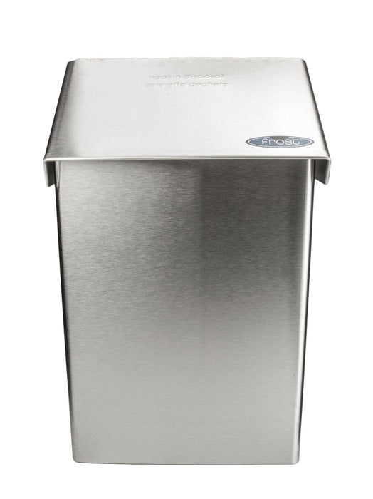Frost 622 stainless steel surface-mounted feminine product disposal unit for commercial restrooms, hygienic