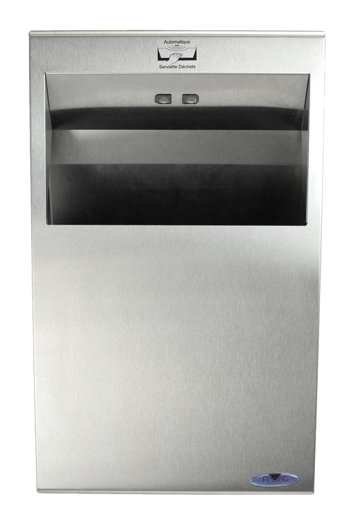Frost 625 stainless steel hands-free feminine product disposal unit for commercial restrooms, touchless