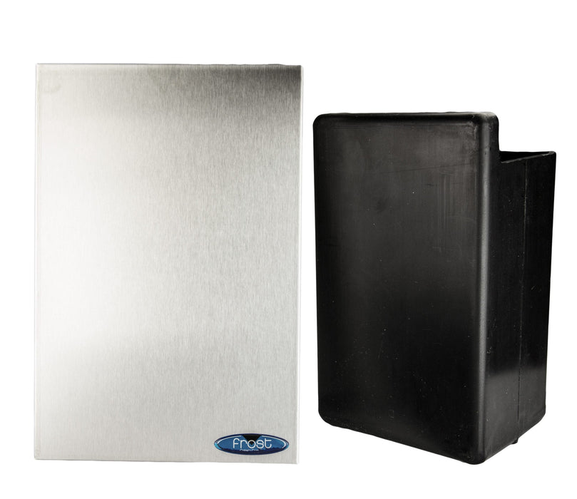 Frost 633 stainless steel recessed feminine product disposal unit for commercial restrooms, seamless design