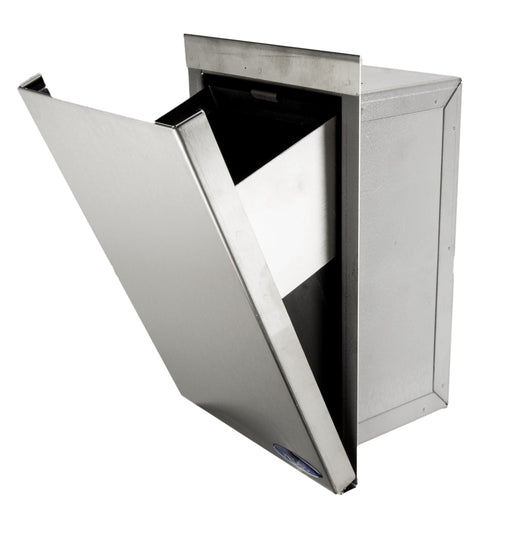 Frost 633 stainless steel recessed feminine product disposal unit for commercial restrooms, seamless design