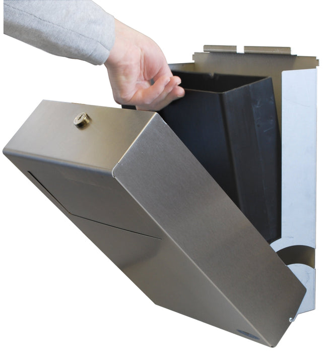 Frost 641 stainless steel surface-mounted feminine product disposal unit for commercial restrooms, hygienic