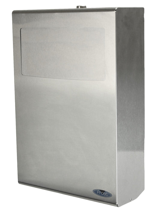 Frost 641 stainless steel surface-mounted feminine product disposal unit for commercial restrooms, hygienic