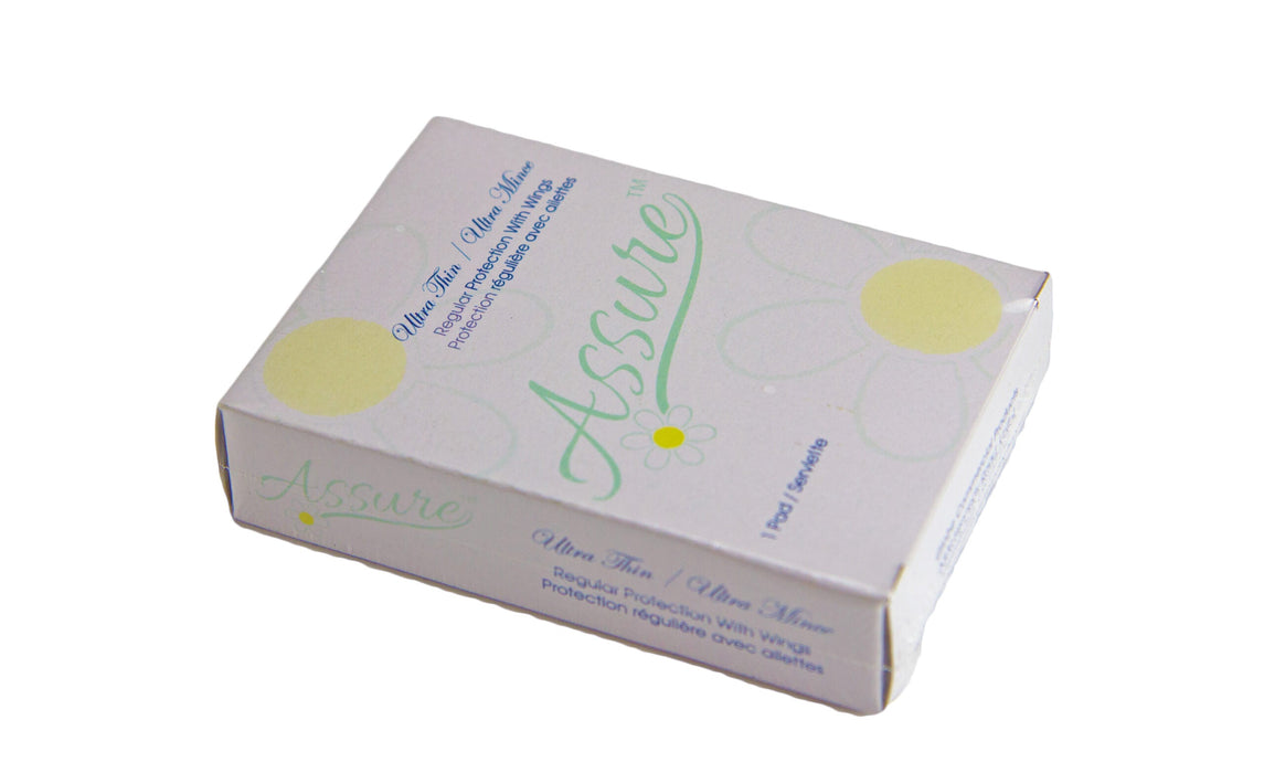 Assure regular maxi pads with wings bulk case 250 count
