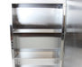 Detail of magnetic catch and float glass mirror on Frost 800-S commercial medicine cabinet