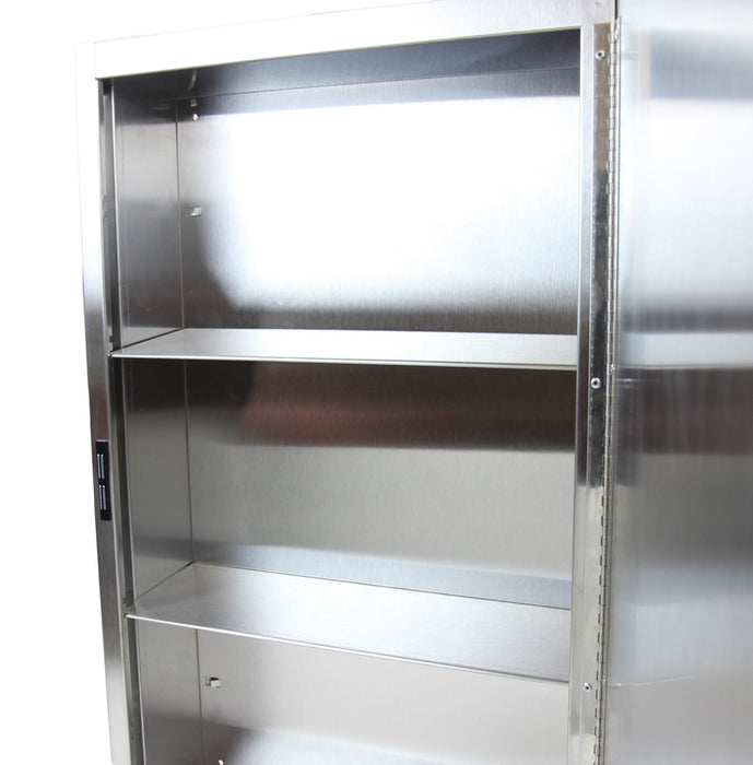 Surface mounted Frost 800-S vandal resistant cabinet with adjustable stainless steel shelves