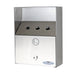 Frost 908 stainless steel outdoor ash bin front view with door open showing galvanized liner