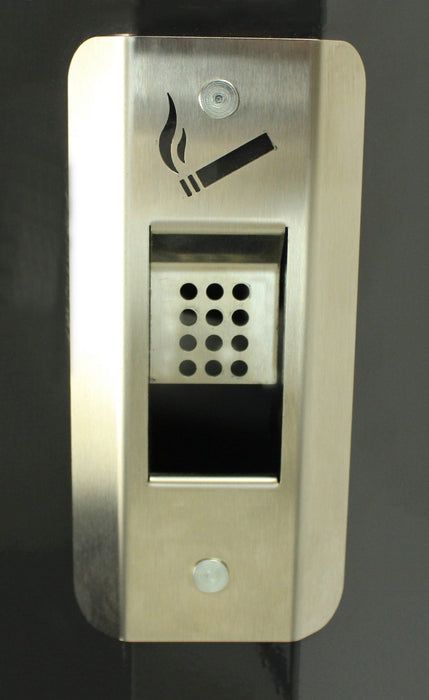 Installed Frost 920 Canadian made ashtray in park setting with base anchored