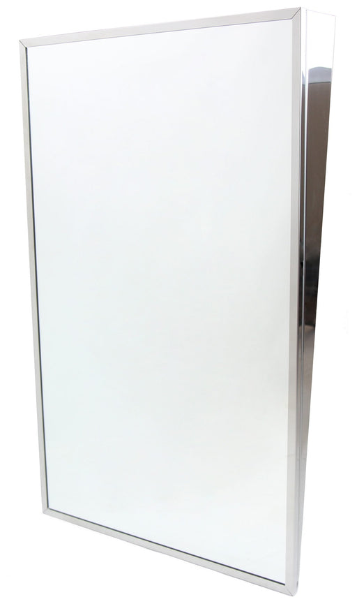 Frost 941FT fixed tilt mirror front view with stainless steel channel frame