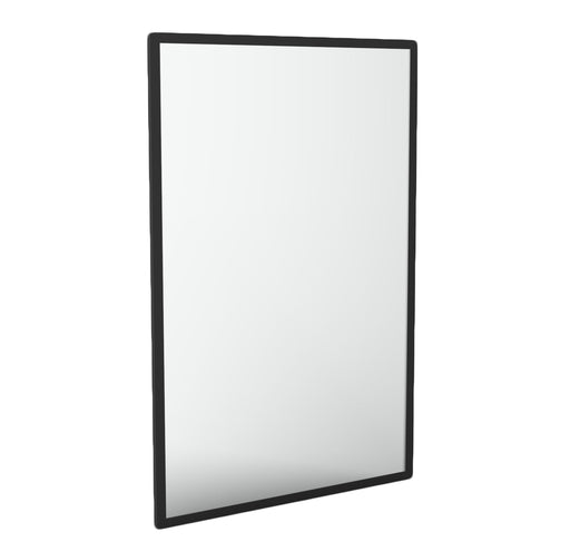 Close-up of Frost 945-24x36-BLK vandal resistant concealed mounting and polished glass detail