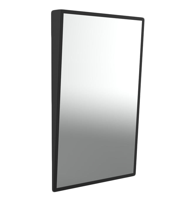 Installed Frost 945-24x36-FT-BLK Canadian made barrier free mirror in commercial bathroom setting