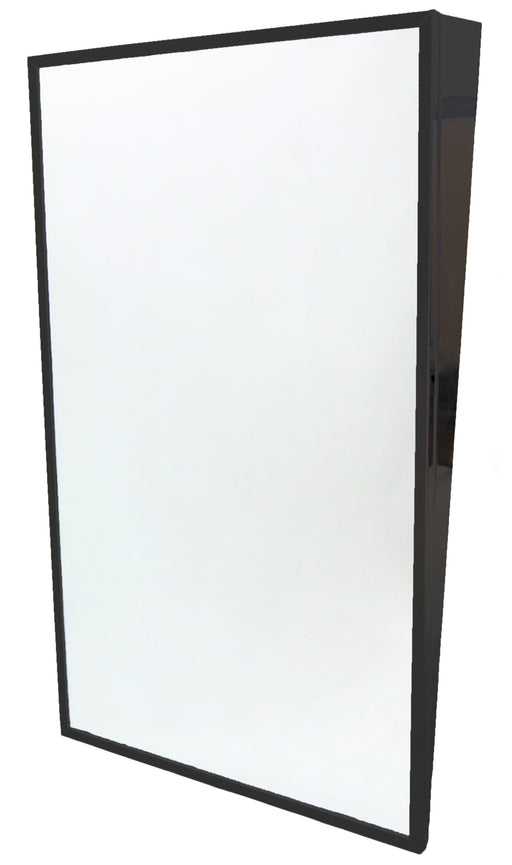 Frost 945-24x36-FT-BLK fixed tilt mirror front view with matte black stainless steel frame