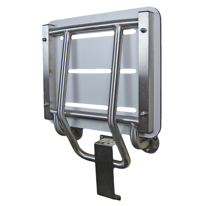 Frost 972 phenolic shower seat installed in accessible commercial bathroom