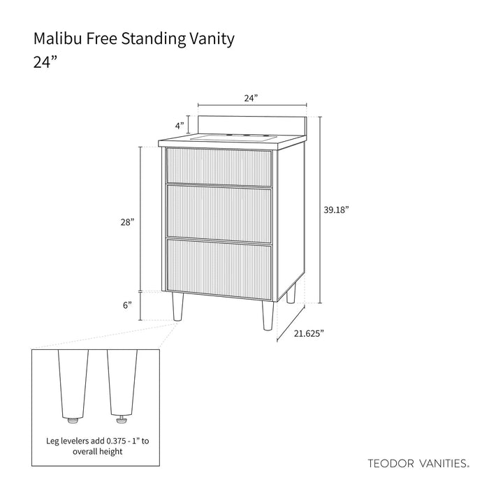 Malibu 24" Vanity – American Black Walnut – Toe Kick and Drawer Close-Up (MA13F9)