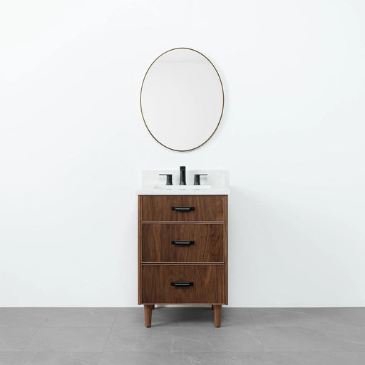 Malibu 24" Vanity – American Black Walnut – Front View (MA95D0)