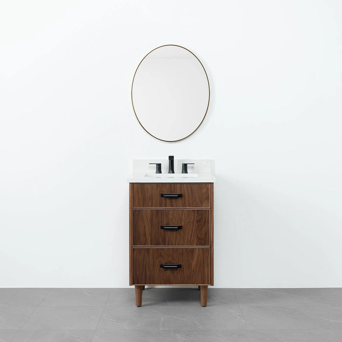 Malibu 24" Vanity – American Black Walnut – Front View (MA95D0)