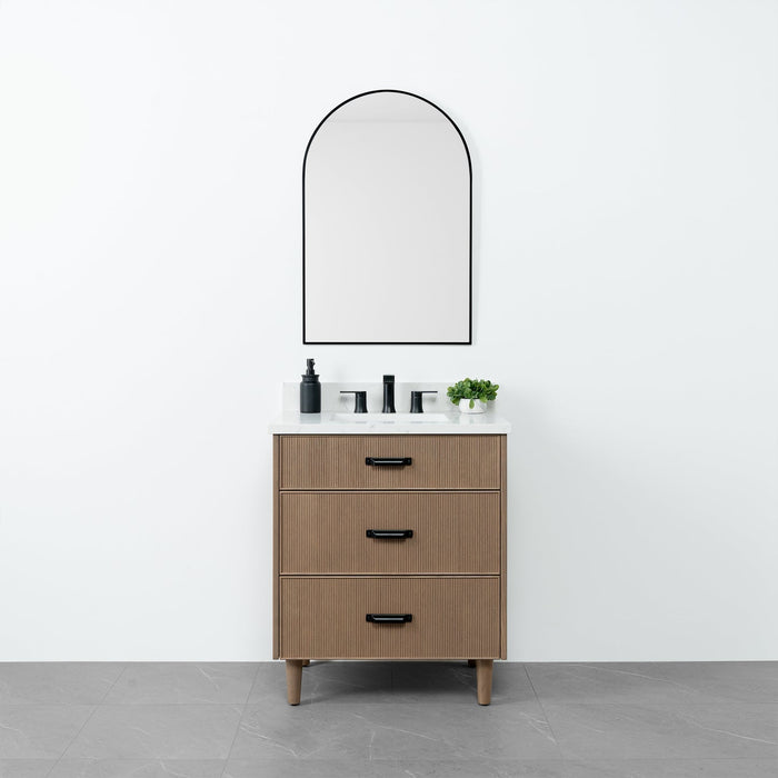 Malibu 30 Almond Coast   Front - High-End Bathroom Vanity - Facility Supply Pro Canada