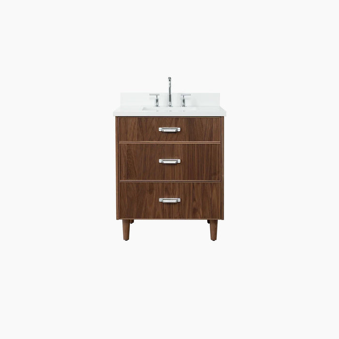 Malibu 30  American Black Walnut Bathroom Vanity - High-End Bathroom Vanity - Facility Supply Pro Canada
