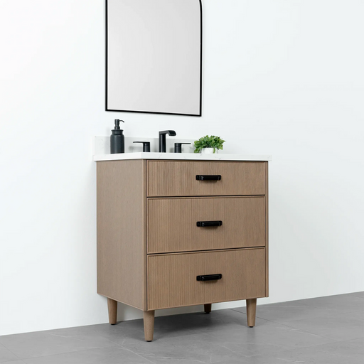Malibu 30  Teodor  Almond Coast Vanity Teodor Bathroom Vanity 58885089 - High-End Bathroom Vanity - Facility Supply Pro Canada