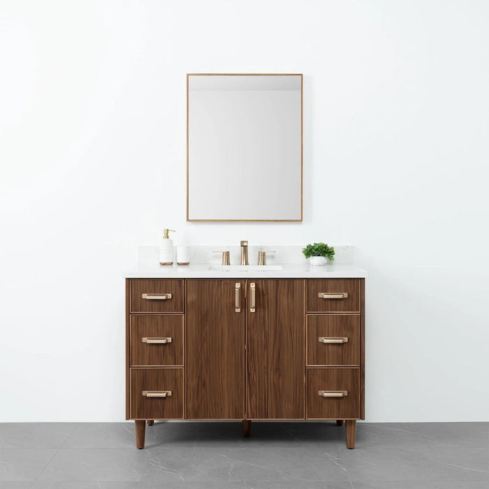 Teodor Malibu 48" American Black Walnut Bathroom Vanity with 6 Drawers & 2 Doors – Handmade in Canada