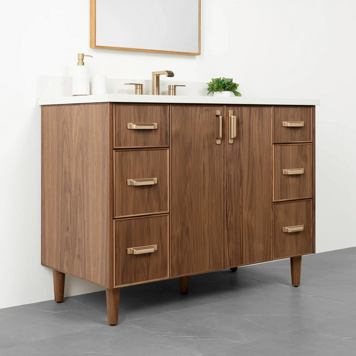 Teodor Malibu 48" American Black Walnut Bathroom Vanity with 6 Drawers & 2 Doors – Handmade in Canada