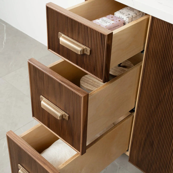 Teodor Malibu 48" American Black Walnut Bathroom Vanity with 6 Drawers & 2 Doors – Handmade in Canada