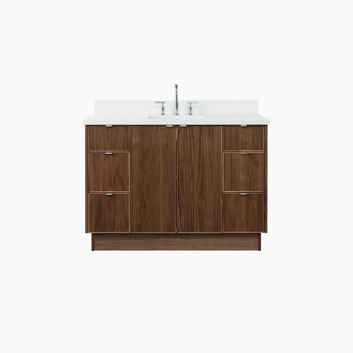 Teodor Malibu 48" American Black Walnut Bathroom Vanity with 6 Drawers & 2 Doors – Handmade in Canada