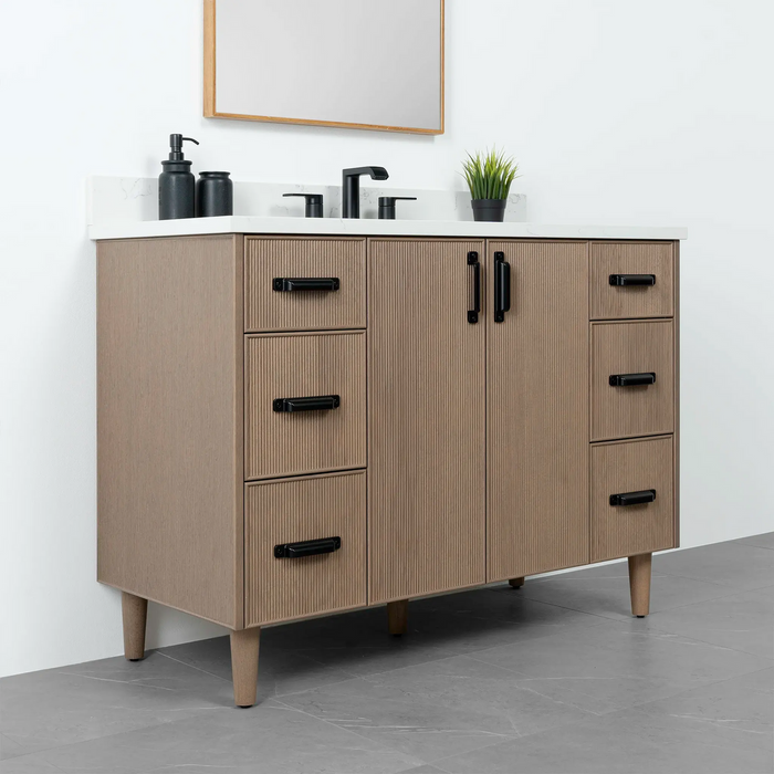 Teodor Malibu 48" Almond Coast Bathroom Vanity with 6 Drawers & 2 Doors – Handmade in Canada