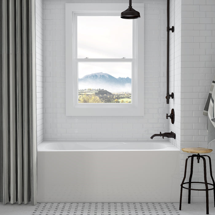 Acritec Robson 6032 Alcove Acrylic Bathtub – 59⅞” x 32” x 20” – White