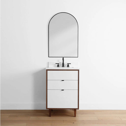 Sidney 24" Vanity – Gloss White – Front Angle (SI4A24)