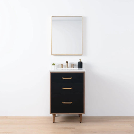 Sidney Slim 24" Vanity – Matte Black – Drawer Joint Detail (SI5E37)