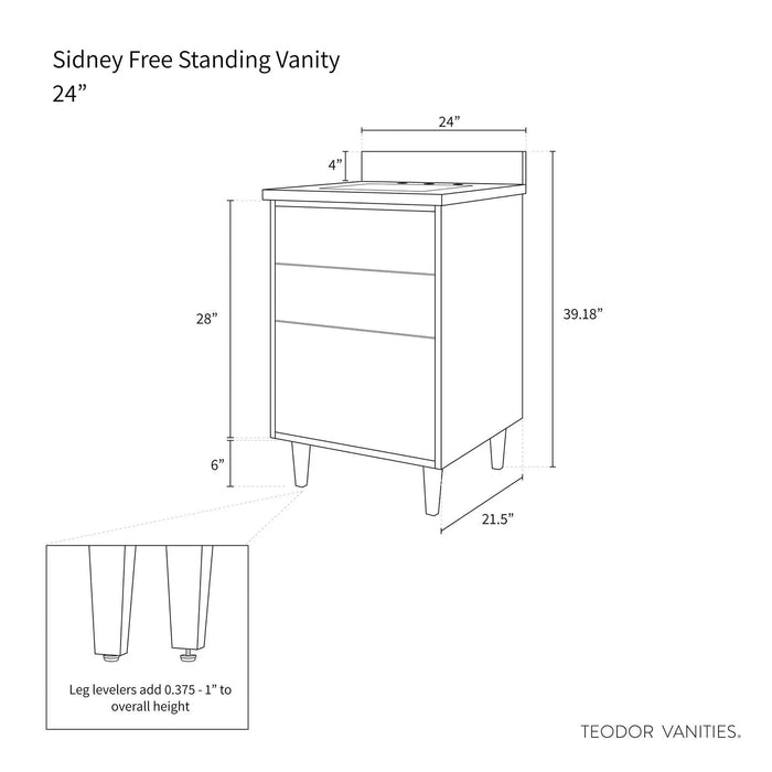 Sidney 24" Vanity – Gloss White – Rear View (SIB5A3)
