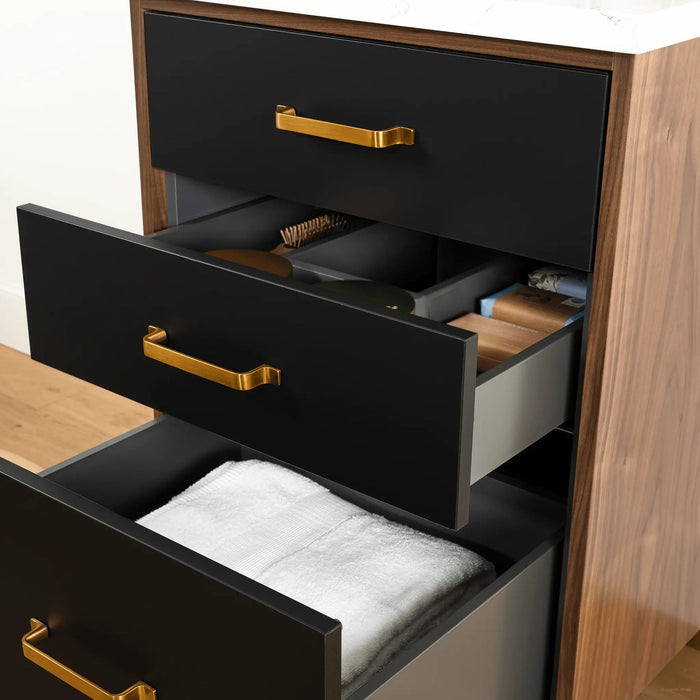 Sidney 24" Vanity – Matte Black – Toe Kick and Drawer Front (SID61F)